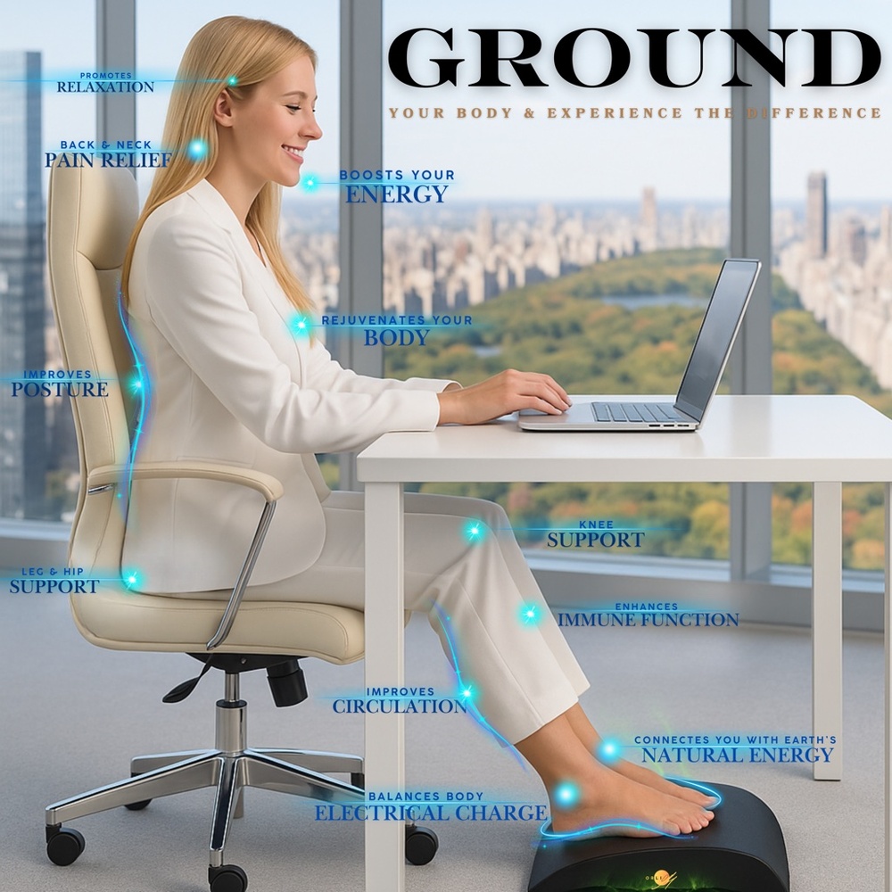 Grounding Foot Rest for Under Desk at Work,Foot Stool for Office Use - Picture 3 of 10